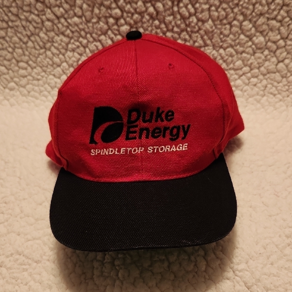 Vintage 90's Distressed Duke Energy Spindletop Storage Truckers Hat Ball Cap
